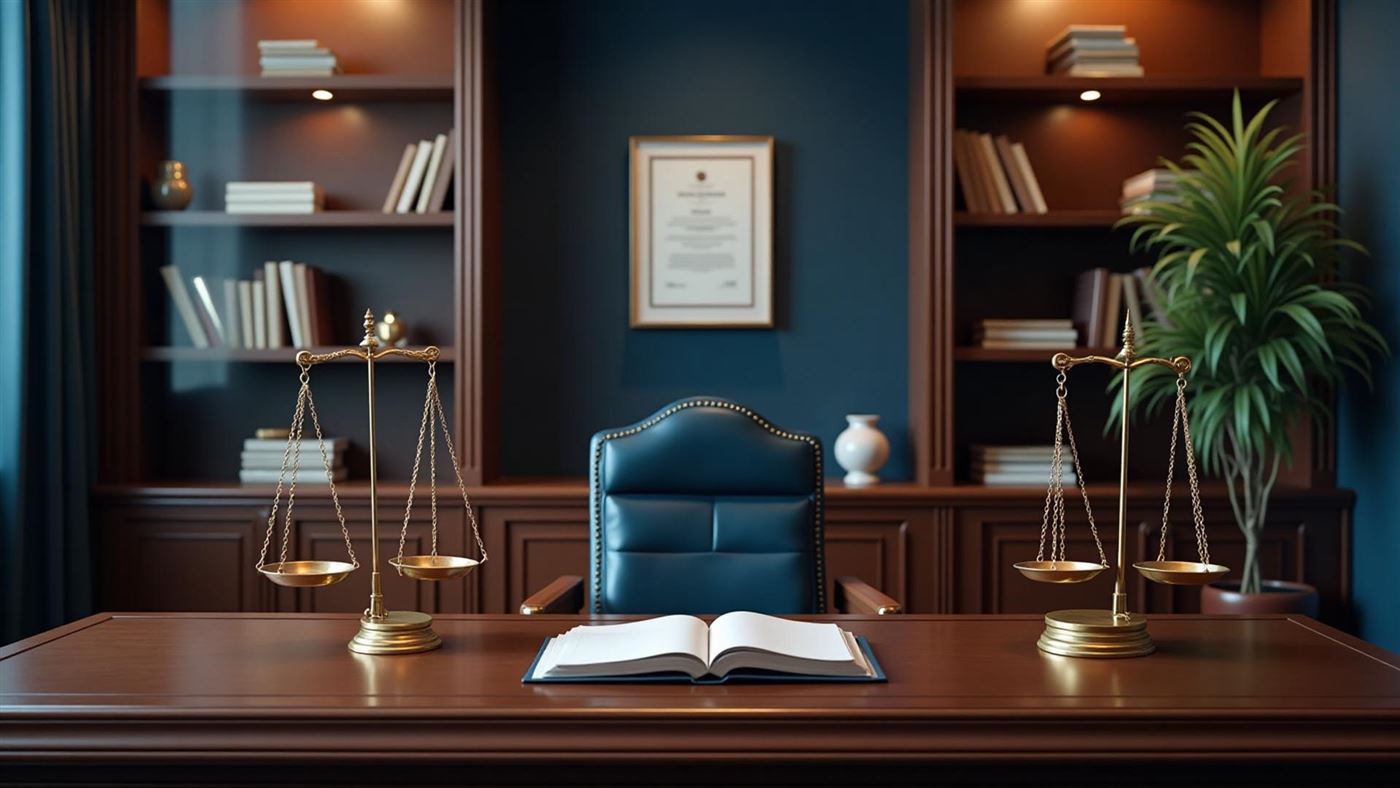 Avukat Zafer Saygın Öztoprak ofisinde müvekkillerine danışmanlık veriyor